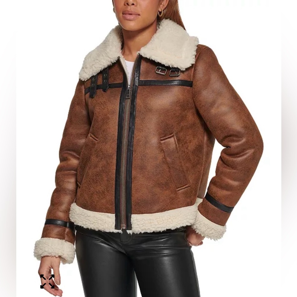 Women’s Brown Faux Shearling Aviator Jacket - Levi's